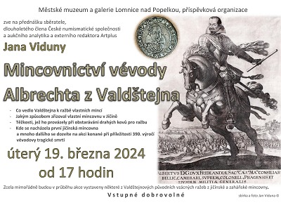 Druhá přednáška muzejního cyklu je o mincích vévody Albrechta