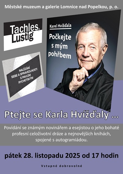 Karel Hvížďala bude povídat o svém životě v lomnickém muzeu