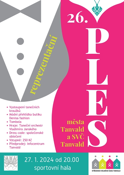 Ples města Tanvaldu připravují na 27. ledna