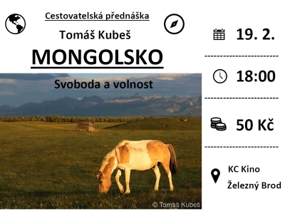 O Mongolsku bude povídat Tomáš Kubeš
