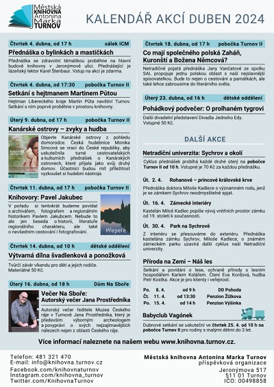 Měsíc duben v turnovské knihovně