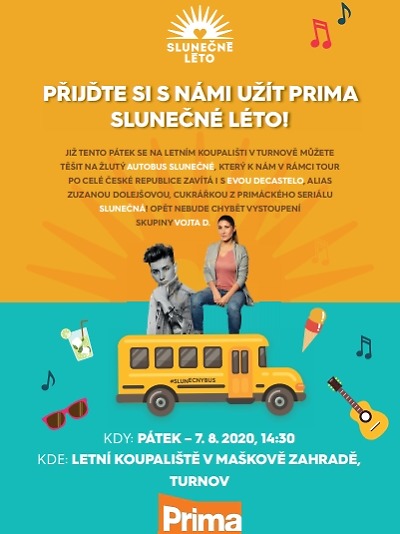 Televizní hvězdy ze Slunečné budou v turnovské Maškově zahradě!