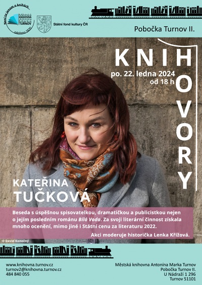 Spisovatelka Kateřina Tučková bude v turnovské knihovně