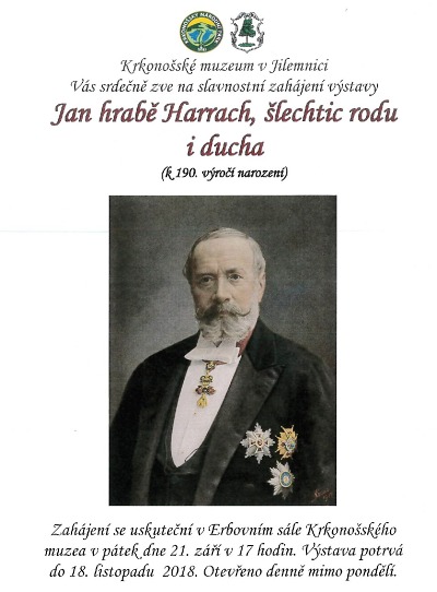 V Krkonošském muzeu v Jilemnici zahájí výstavu o hraběti Harrachovi
