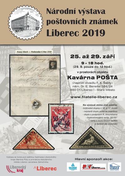 Kavárna Pošta hostí národní výstavu poštovních známek LIBEREC 2019
