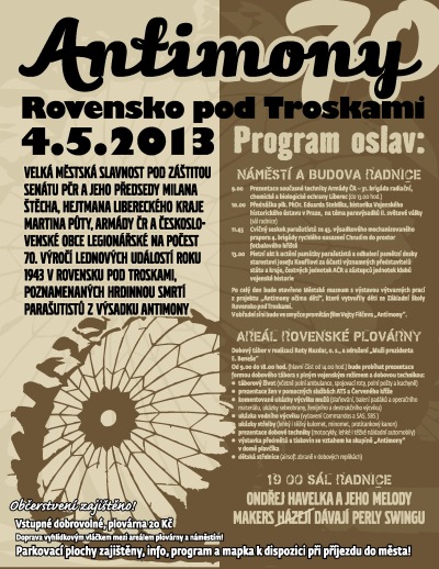 V Rovensku pod Troskami si připomenou paradesantní výsadek Antimony