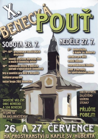 Benečtí zvou na pouť, proběhne i hasičská soutěž