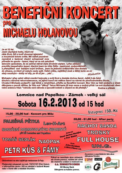 Podpořte Míšu Holanovou účastí na jejím benefičním koncertu