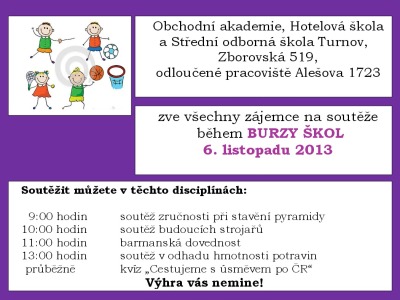 Burza středních škol se bude konat v Alšově ulici v Turnově