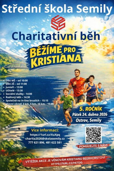 Střední škola Semily pořádá tradičně charitativní běh na Ostrově
