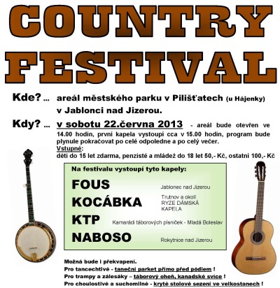 V Jablonci nad Jizerou pořádají další ročník country festivalu