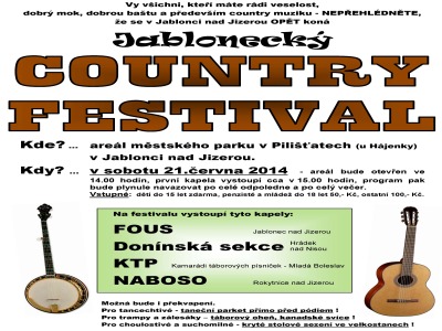Fanoušci country písní se sejdou na festivalu v Jablonečku
