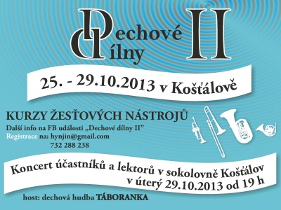 V Košťálově pořádají dechové dílny pod dohledem zkušených hudebníků