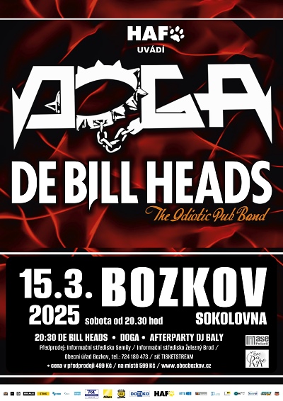 V Bozkově zahrají v jeden večer Doga a DeBill Heads