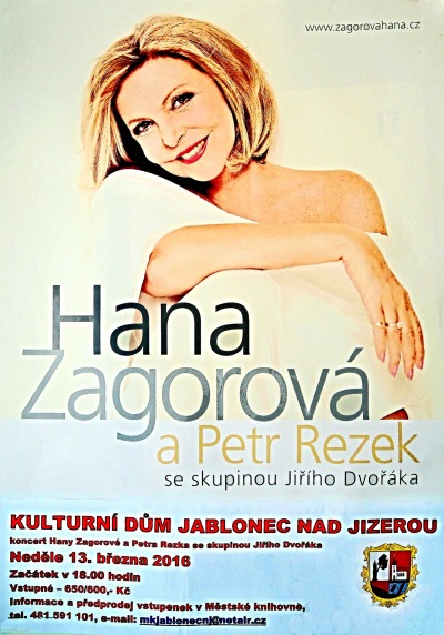 Hana Zagorová zazpívá v Jablonci nad Jizerou