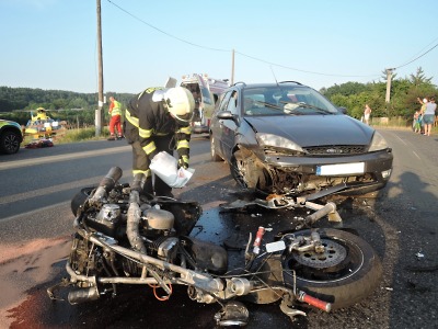 Nehody motorkářů v Bořkově a Mírové opět zaměstnaly hasiče