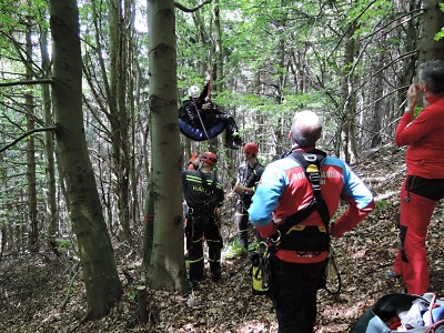 Paraglidista u Kozákova uvízl na stromě, pomohli mu hasiči