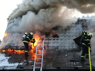 Hořely apartmány v penzionu u Vyskře