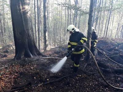 U Raspenavy hoří les, zasahuje 16 jednotek hasičů i vrtulník