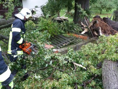 Hasiči a energetici likvidují následky silného větru