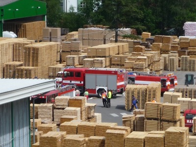 Hořela pila v Horkách, naštěstí jen při taktickém cvičení hasičů