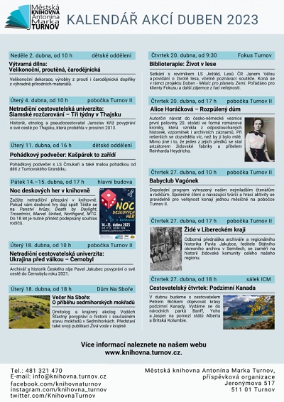 Měsíc pro planetu Zemi, to je duben v turnovské knihovně