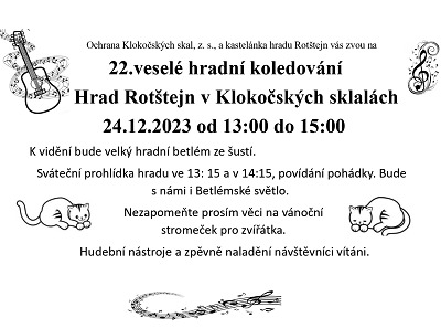 Již 22. veselé koledování proběhne na Rotštejně