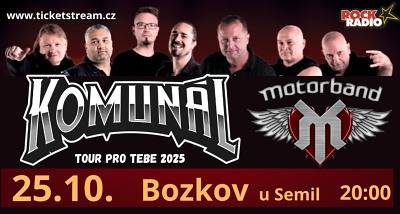 V Bozkově zahraje kapela Komunál