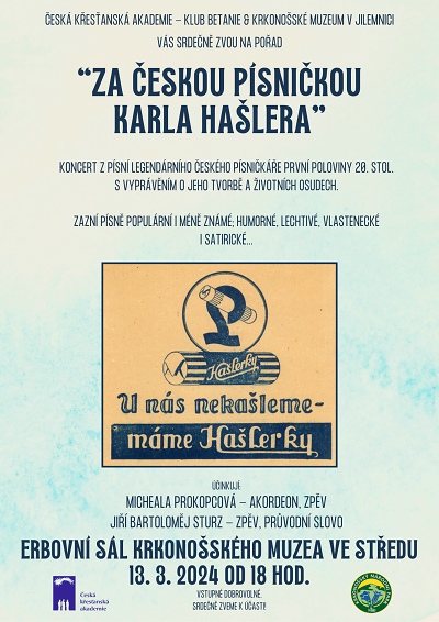 Písničky Karla Hašlera zazní v Krkonošském muzeu