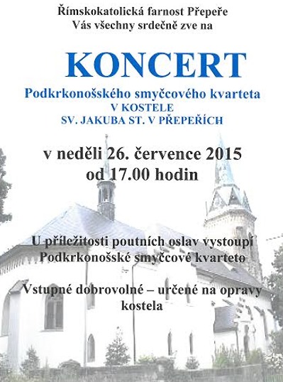 Podkrkonošské smyčcové kvarteto zahraje v přepeřském kostele