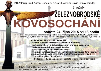 Železnobrodské kovosochání láká potřetí na práci sochařů i hudbu