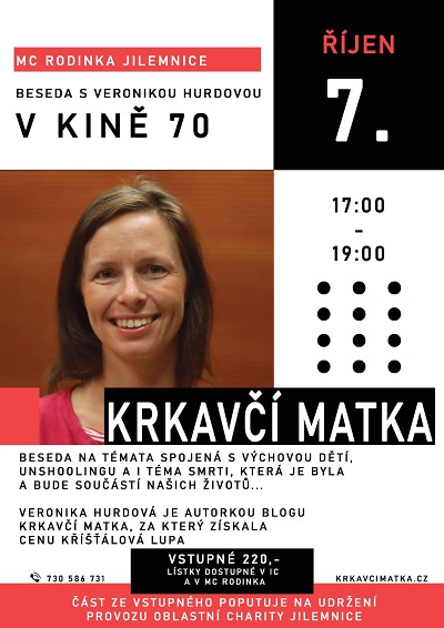 Beseda Krkavčí matka proběhne v jilemnickém kině