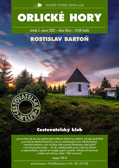 Rostislav Bartoň představí v kině Sféra Orlické hory