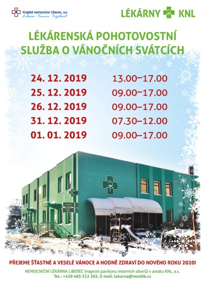 Lékárenská pohotovost o vánočních svátcích