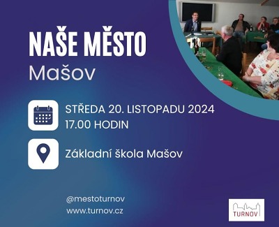 Setkání Naše město proběhne v Mašově