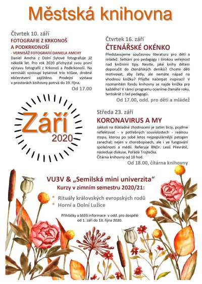 Program semilské knihovny v září 2020