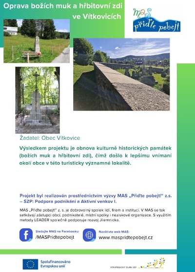 Oprava božích muk a hřbitovní zdi ve Vítkovicích