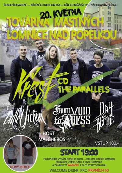 Kapela Outlet Fiction pokřtí CD The Parallels v Továrně Mastných