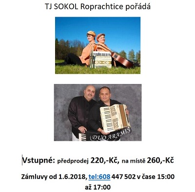 PiňaKoláda a Duo Aramis zahrají U Tichánků v Roprachticích