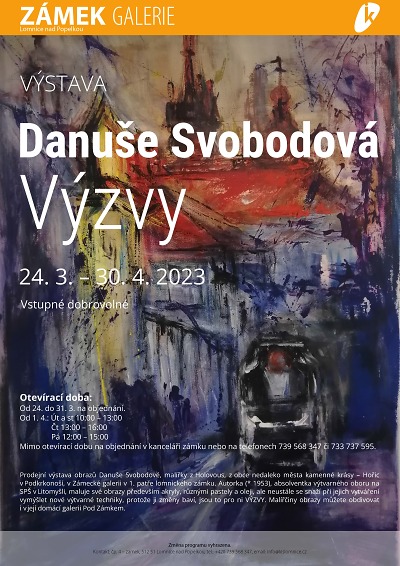 Na lomnickém zámku vystavuje své Výzvy malířka Danuše Svobodová