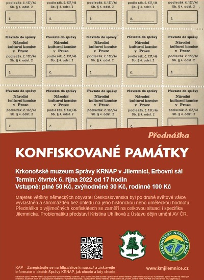 V Jilemnici zvou na přednášku Konfiskované památky