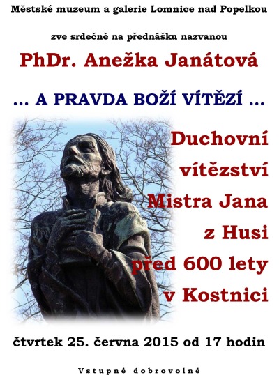 V lomnickém muzeu se koná přednáška o Mistru Janu Husovi