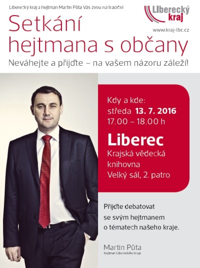 Občané Liberce se mohou zeptat na názor svého hejtmana