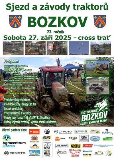 Fanoušci traktorů se už potřiadvacáté sjedou do Bozkova