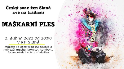 Český svaz žen Slaná zve na dubnový maškarní ples