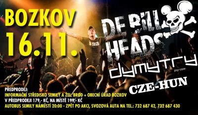 Bozkov rozezvučí trojice kapel DeBill Heads, Dymytry a CZE-HUN