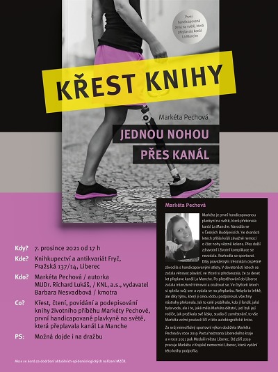 Handicapovaná plavkyně Markéta Pechová pokřtí svou knihu