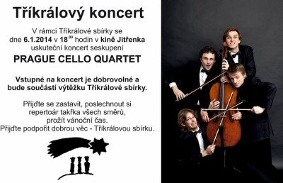 Pořadatelé zvou na Tříkrálový koncert Prague Cello Quartet