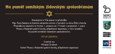 Pavel Jakubec bude přednášet na téma Židé a Semily