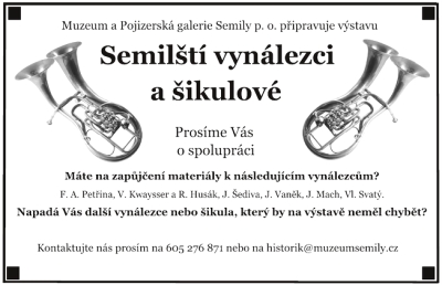 Muzeum připravuje výstavu Semilští vynálezci, zapojí se i veřejnost